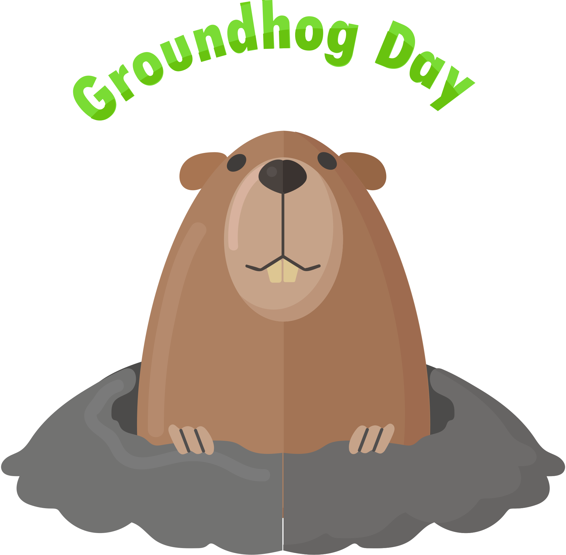 Groundhog with groundhog day sign