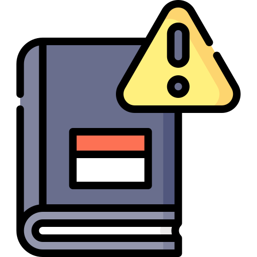 Book with warning icon