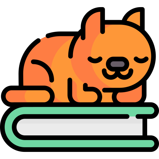 Cat on book icon